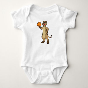 Meerkat at Basketball Sports Baby Bodysuit