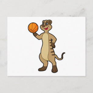 Meerkat at Basketball Sports Postcard