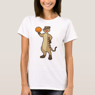 Meerkat at Basketball Sports T-Shirt