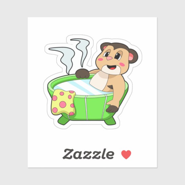 Meerkat at Bathing in Bathtub (Sheet)