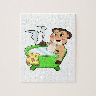 Meerkat at Bathing in Bathtub Jigsaw Puzzle