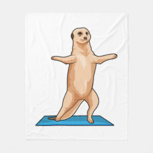 Meerkat at Fitness Stretching exercise Fleece Blanket