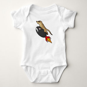 Meerkat at Flying with Rocket Baby Bodysuit