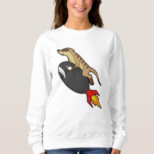 Meerkat at Flying with Rocket Sweatshirt