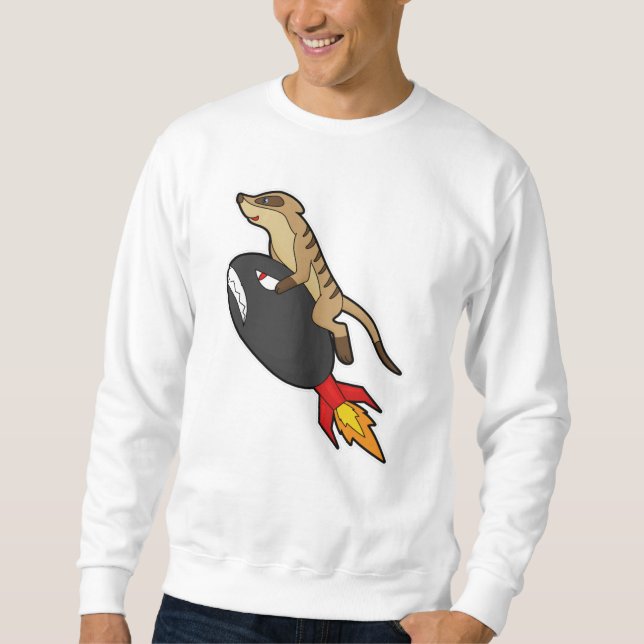 Meerkat at Flying with Rocket Sweatshirt (Front)
