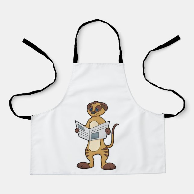 Meerkat at Reading a Newspaper Apron (Front)