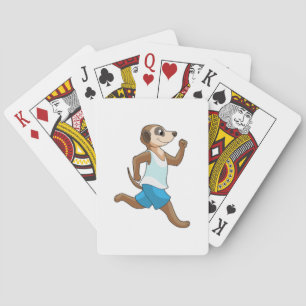 Meerkat at Running Sports Playing Cards