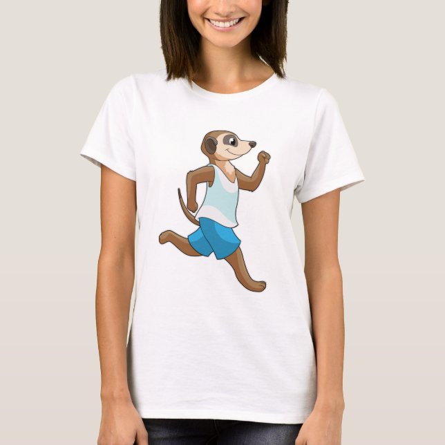 Meerkat at Running Sports T-Shirt (Front)
