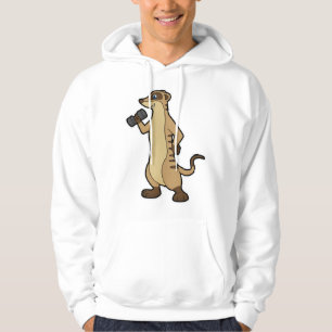 Meerkat at Strength training with Dumbbell Hoodie