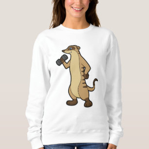 Meerkat at Strength training with Dumbbell Sweatshirt