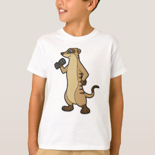 Meerkat at Strength training with Dumbbell T-Shirt