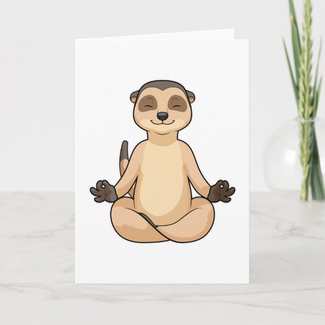 Meerkat at Yoga Meditation Card (Front)