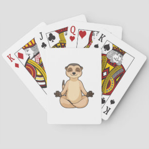 Meerkat at Yoga Meditation Playing Cards