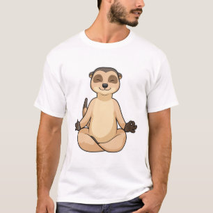 Meerkat at Yoga Meditation T-Shirt