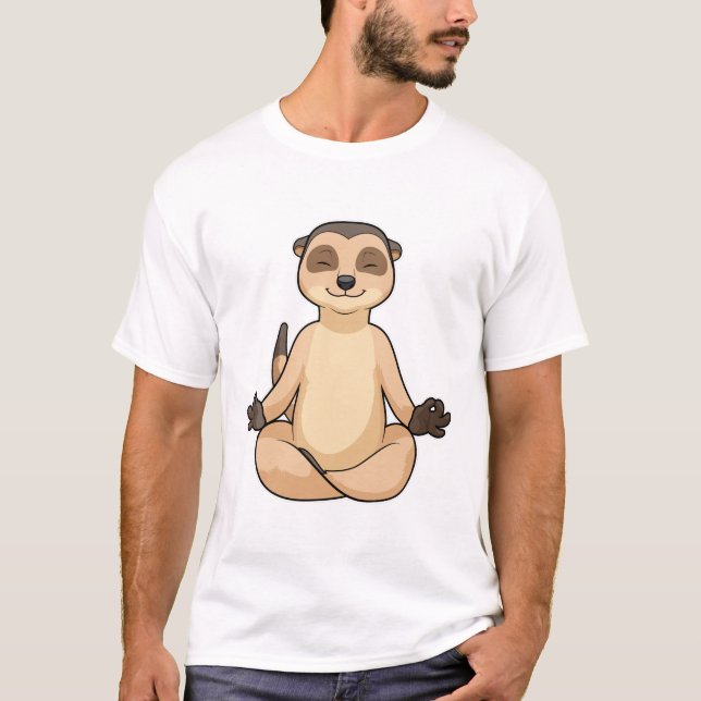 Meerkat at Yoga Meditation T-Shirt (Front)