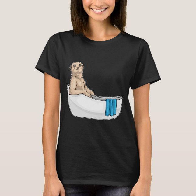 Meerkat Bathe Bathtub T-Shirt (Front)
