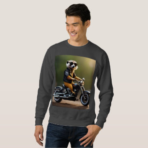 Meerkat Bikie On A Motorbike, Sweatshirt