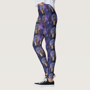 Meerkat Blue Nebula Moon Night, Leggings