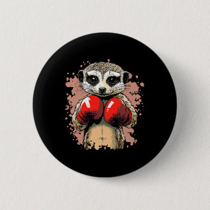 Meerkat Boxing Champion With Gloves Ready  2 Inch Round Button