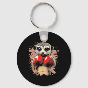 Meerkat Boxing Champion With Gloves Ready  Keychain
