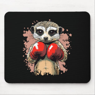 Meerkat Boxing Champion With Gloves Ready  Mouse Pad