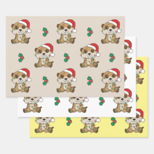 Meerkat Christmas Winter Animals Holiday Meerkats Wrapping Paper Sheet
