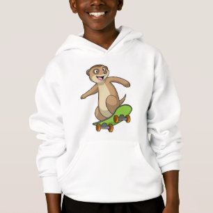 Meerkat comme Patineur avec Skateboard