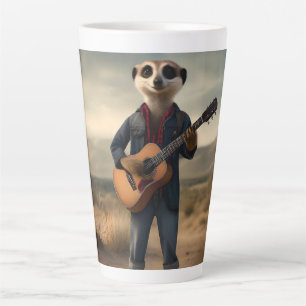 Meerkat Country And Western Artist, Latte Mug