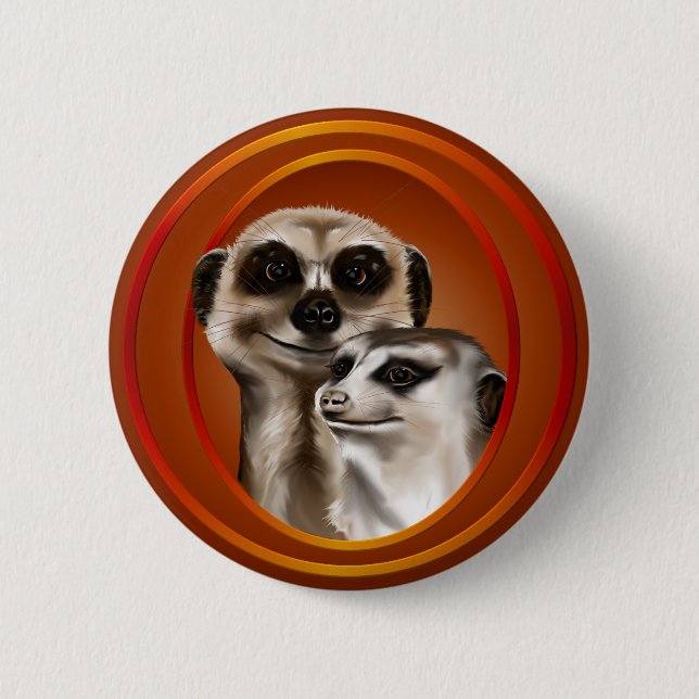 Meerkat Couple-Buttons 2 Inch Round Button (Front)