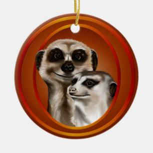 Meerkat Couple-Ornaments Ceramic Ornament