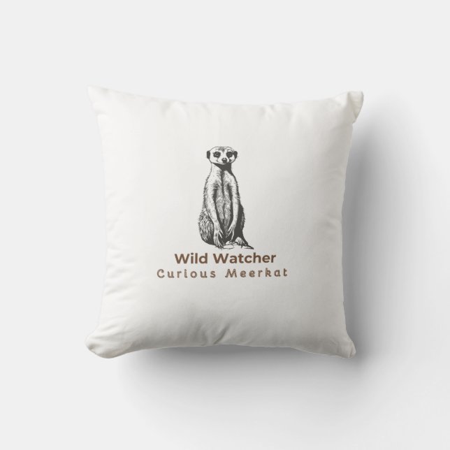 meerkat cute funny throw pillow (Front)