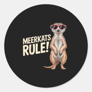 Meerkat Design For Men Women Kids Zoo Keeper Safar Classic Round Sticker