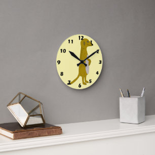 Meerkat Design Round Clock