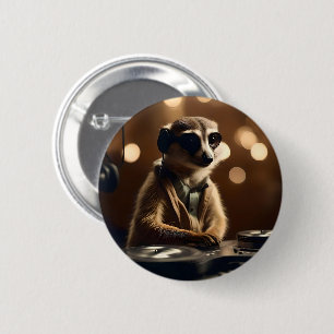 Meerkat DJ, 2 Inch Round Button