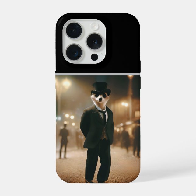 Meerkat Dressed For Black Tie Event,  iPhone Case (Back)