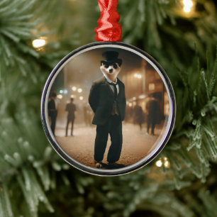 Meerkat Dressed For Black Tie Event,  Metal Ornament