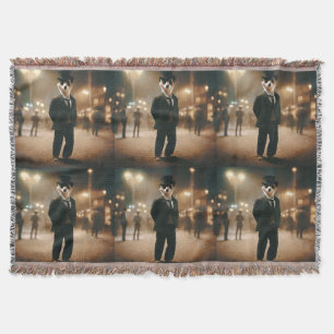 Meerkat Dressed For Black Tie Event, Throw Blanket
