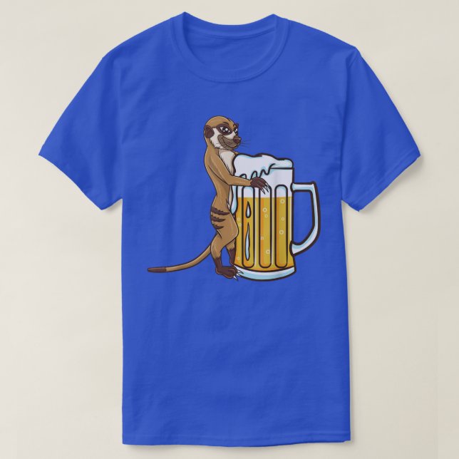 Meerkat Drinking Beer  T-Shirt (Design Front)