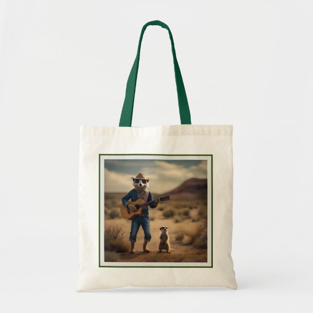 Meerkat Duet: Strumming Together in Harmony, Tote Bag (Front)