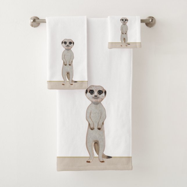 Meerkat en beige et blanc (En situation)