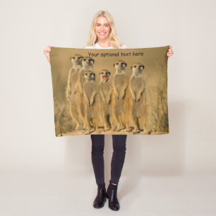 Meerkat Family Fleece Blanket