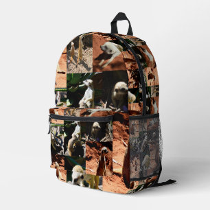 Meerkat Family Photo Collage, Printed Backpack
