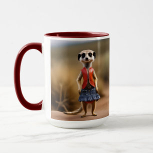 Meerkat Female Teenager In Skirt And Jacket, Mug