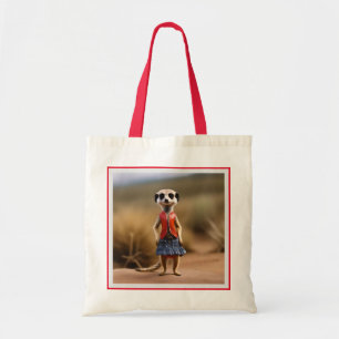 Meerkat Female Teenager In Skirt And Jacket, Tote Bag