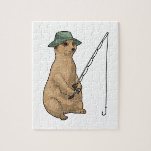 Meerkat Fishing Fisher Fishing rod Jigsaw Puzzle