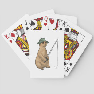 Meerkat Fishing Fisher Fishing rod Playing Cards