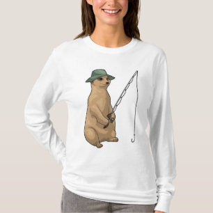 Meerkat Fishing Fisher Fishing rod T-Shirt