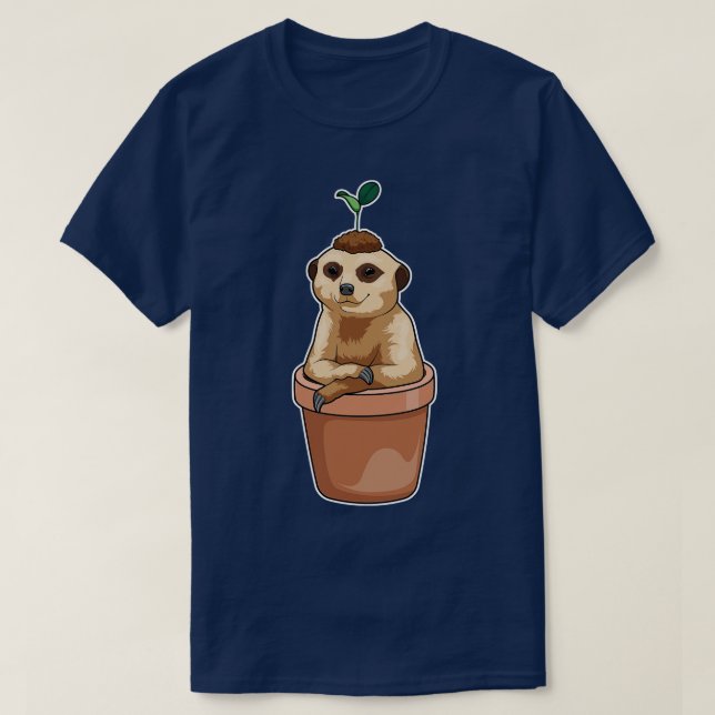 Meerkat Flower pot Plant T-Shirt (Design Front)