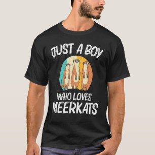Meerkat For Boys Kids Retro Wildlife Zoo Animal   T-Shirt