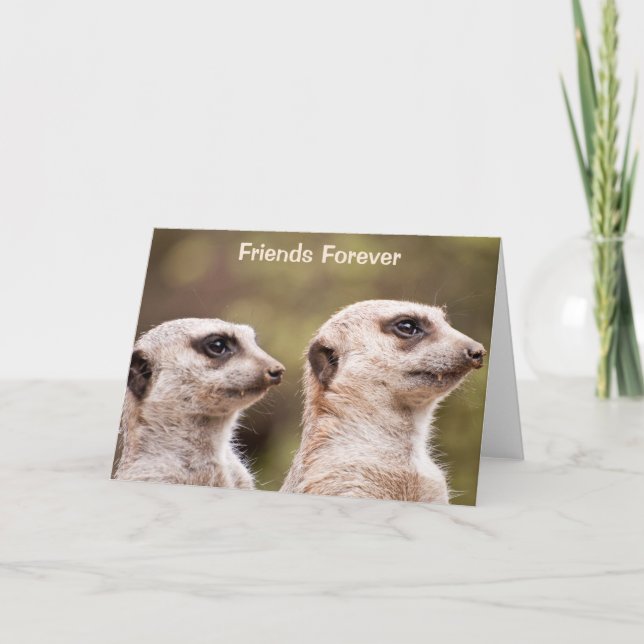 Meerkat Friends Forever Personalized Card (Front)